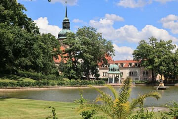 Blick in de Historischen Kurpark von Bad Lauchstädt in Sachsen-Anhalt	