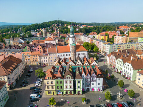 Panorama of the town of Lubań in western Poland in Upper Lusatia