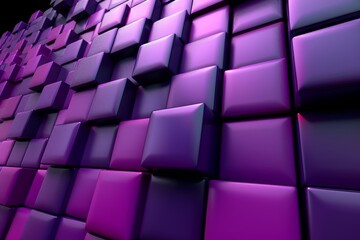 Obraz premium Abstract 3D render of a cityscape with buildings and streets in various shades of purple, creating a futuristic and modern urban scene.