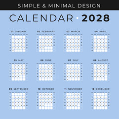 Simple and Minimal Calendar 2028