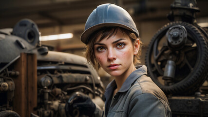 mechanic working on engine