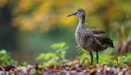 Fototapeta premium Female Whistling Duck (Anas platyrhynchos) standing in the grass