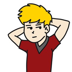 illustration of cartoon stressed man