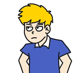 cartoon boy thinking about problems