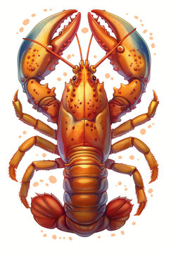 a Grilled robster , vector cartoon style, stunning, isolated on a white background