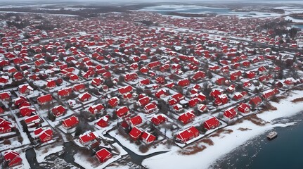 Fototapeta premium Use aerial photography to capture the beauty.generative.ai 
