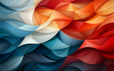 Colorful abstract background with wavy shapes. Generative AI