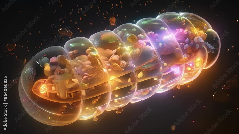 Poster a crosssection of a mitochondrion showing the various complexes involved in the electron transport c