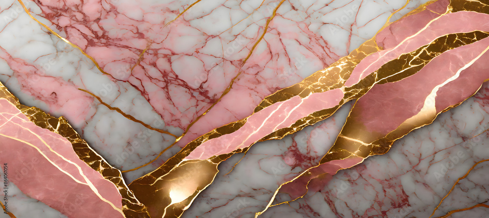 Poster create a digital texture combining the sophistication of rose gold with the patterns of marbe. gener