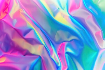 Obraz premium abstract vibrant holographic rainbow foil iridescent background with blurred colors