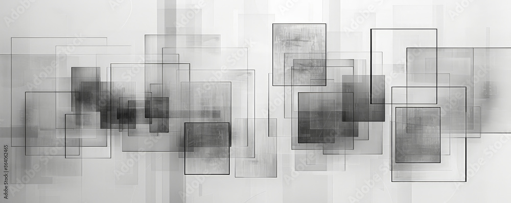 Poster abstract geometric background featuring a grid of squares and rectangles in varying sizes and shades