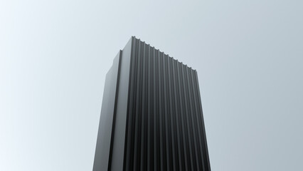 Futuristic building, a minimalist house. Sci-Fi gloomy, dark concrete high-rise,skyscraper,house,wallpaper.3D render