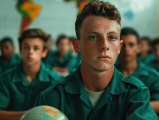 Geography Class Adventure Students Learning About the World, Expanding Horizons with Maps, Globes, and Cultural Exploration in an Engaging Educational Environment