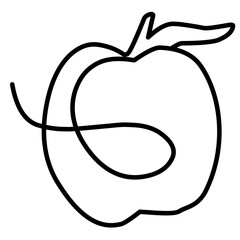 Drawing line apple on the white background. Vector