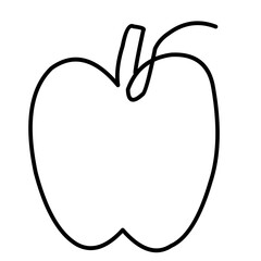 Drawing line apple on the white background. Vector