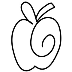 Drawing line apple on the white background. Vector