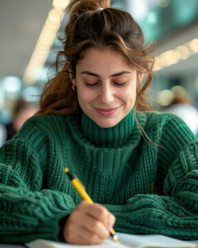 High Resolution Images of Students in a Journalism Class, Actively Writing Articles and Developing Media Skills to Excel in Modern News Reporting