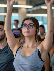 Obraz premium Students Raising Hands in Interactive Classroom Engaged in Eager Participation, Capturing Vibrant Learning Environment and Enthusiastic Student Involvement, Sparking Educational Success Features