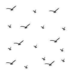 Vector Set Silhouette of a flock of flying birds