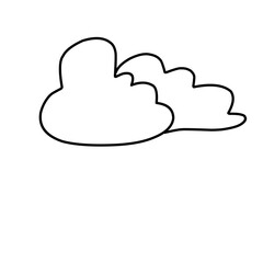 cartoon cloud line in a flat design. White cloud collection.