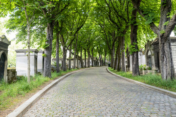 vue du cimetière du Père-Lachaise à Paris en France