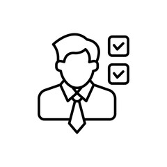 Job recruitment outline icons, minimalist vector illustration ,simple transparent graphic element .Isolated on white background