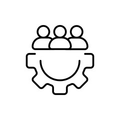 Group management outline icons, minimalist vector illustration ,simple transparent graphic element .Isolated on white background