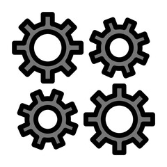 process icon or logo illustration outline black style