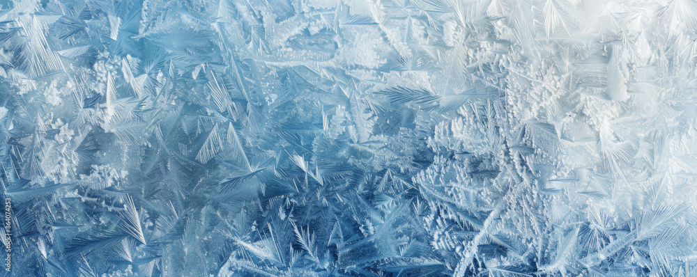 Poster ice background with a crystalline texture in shades of blue and white. the surface is covered in int