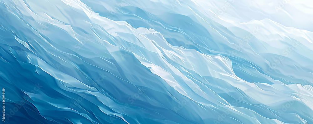 Poster ice background with a smooth, undulating surface, reminiscent of a frozen ocean wave. the design fea