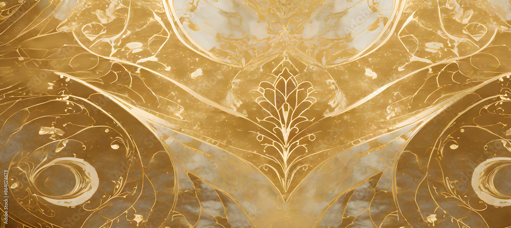 Poster design a digital texture inspired by champagne gold, seamlessly integrated with the patterns. genera