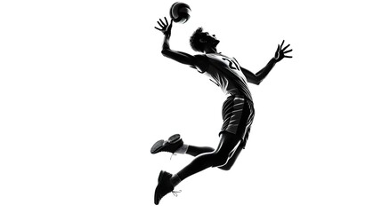 Obraz premium Shadow of a volleyball player