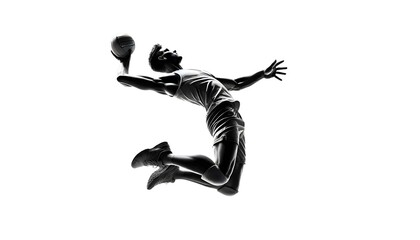 Shadow of a volleyball player