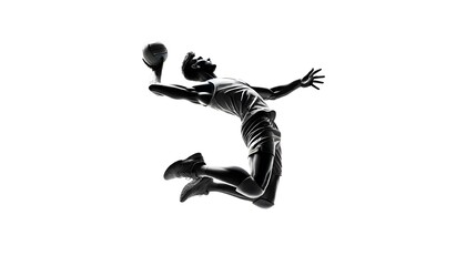 Shadow of a volleyball player