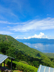 Fototapeta premium Beautiful lanscape Maninjau lake view on top hill