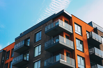 Obraz premium A multi-story building with many windows