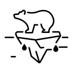 An outline style icon of polar bear An outline style icon of polar bear 