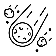 A line style icon of meteor shower  © Prosymbols