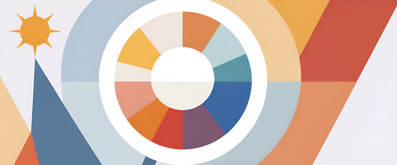 Obraz premium illustrazione con elementi geometrici a tema minimalista astratto contemporaneo