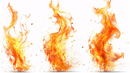 Abstract flame symbols for retail promotions, on a white background