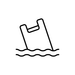 Plastic bag outline icons, minimalist vector illustration ,simple transparent graphic element .Isolated on white background