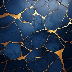 Dark blue marble with gold veins, seamless pattern, high resolution, high detail, seamless hdri background texture, high resolution texture in the style of seamless,