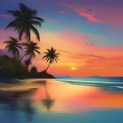 Fototapeta premium sunset over the sea