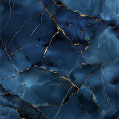 Dark blue marble with gold veins, seamless pattern, high resolution, high detail, seamless hdri background texture, high resolution texture in the style of seamless,
