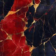 Dark red marble with gold veins, seamless pattern, high resolution, high detail, seamless hdri background texture, high resolution texture in the style of seamless,