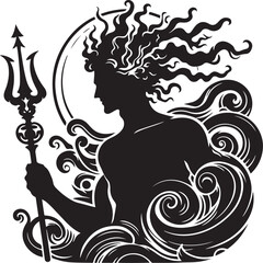 beautiful hades god silhouette vector style design   black color . white color background