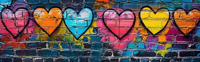 Colorful Love Graffiti on Time-Worn Urban Wall