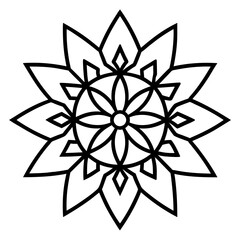 Obraz premium Black Mandala Line Art Vector Design