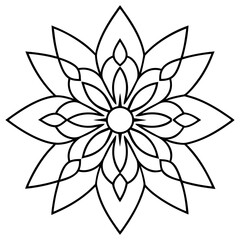 Black Mandala Line Art Vector Design

