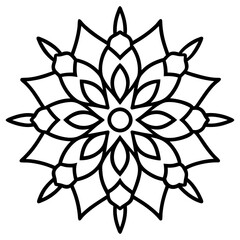 Obraz premium Black Mandala Line Art Vector Design